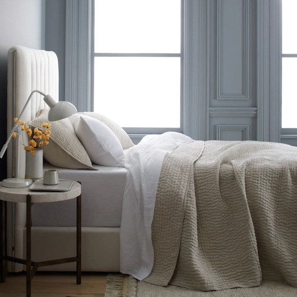Quince European Linen Cotton Stitch Quilt Set - Full/Queen Natural NWT - Picture 1 of 6